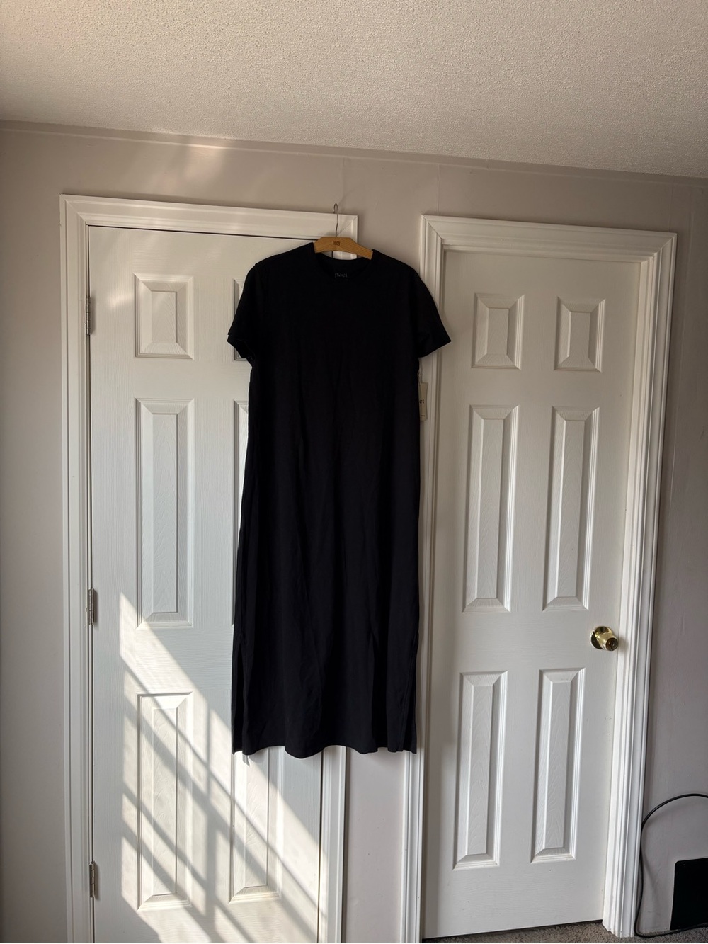 Pact Black Maxi Short-Sleeve Dress